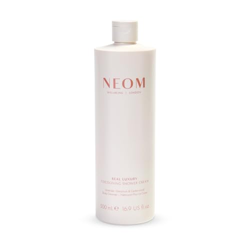 NEOM Real Luxury Cocooning Shower Cream, 500ml | Lavender, Geranium & Cedarwood I 100% Natural Fragrance I Creamy and Calming