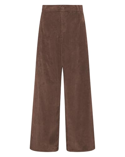 LookbookStore Corduroy Pants for Women High Waisted Wide Leg Elastic Waist Casual Work Pants Fall Trousers with Pockets