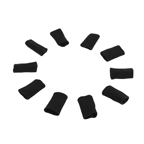 FRCOLOR Finger Brace Splint Knuckle Protectors Finger Sleeve Support Brace for Sports Black 10pcs Pack