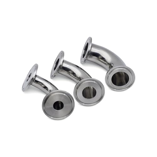 Raccord coude 90 tri-clamp en acier inoxydable SUS304 avec férule de 119mm pour tubes industriels