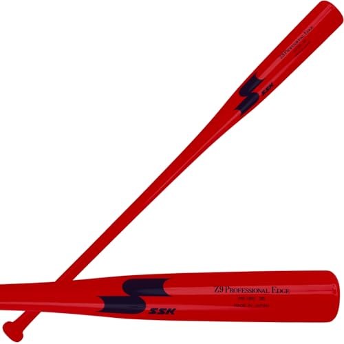 SSK Z9 Professional Edge Coaches Wood Fungo Bat 33 35 37 - Baseball & Softball - 60 Day Warranty (Red/Red/Dark Navy 35)