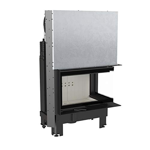 KRATKI Inserto per camino in acciaio a legna MBM 10 kW Ø200 destro A+ aria | Acciaio nero, efficienza 81%, classe A+. Ecodesign, BImSchV 2, Kratki PRO; per recupero calore.; combustione efficiente