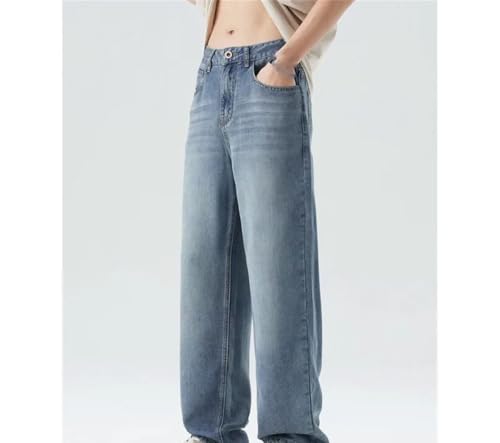 Men's Spring Summer, Lyocell Loose Jeans, Soft Fashion, Straight Y2K Denim, Vintage Casual Trousers3