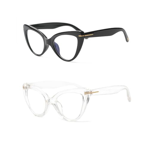 COVESATO Oversized Cat Eye Reading Glasses for Women...
