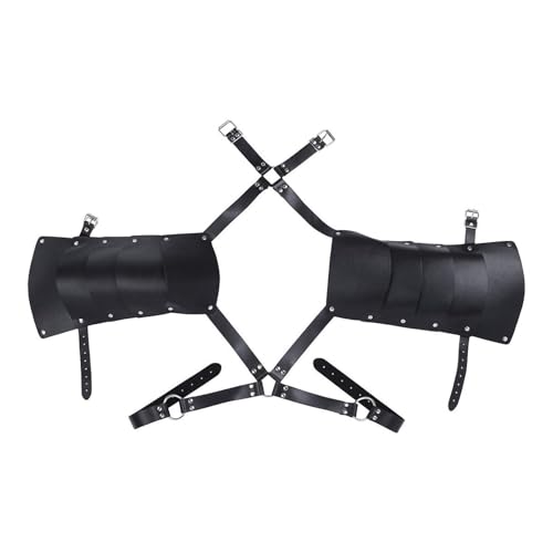 WUUISDNX Arnés de pecho de cuero PU diseñado para teatral, haciendo que cada actuación sea inolvidable, suave y cómodo, disfraz gótico steampunk, armadura hombro medieval.