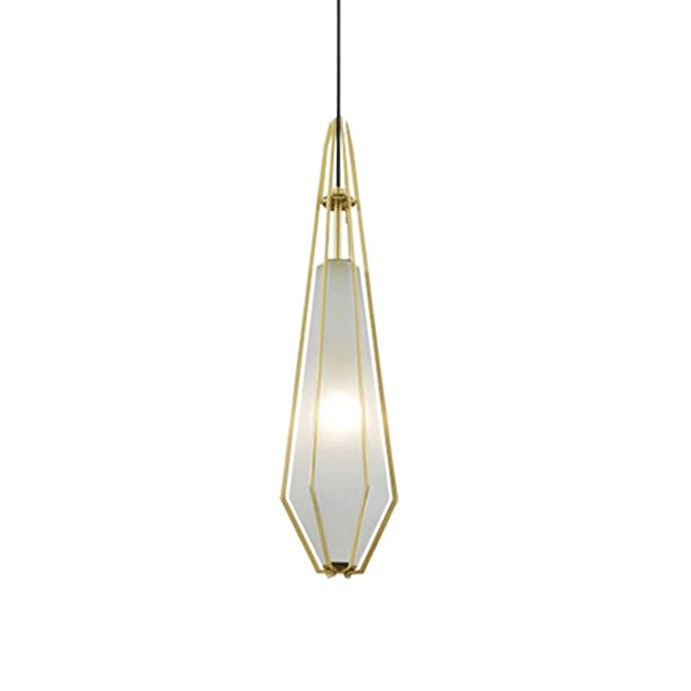 Lustre créatif à tête unique en verre dépoli avec douille E14 pour salon