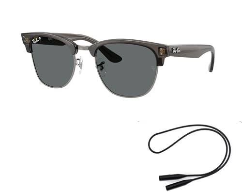 Ray-Ban RBR0504S Sunglasses Bundle: RBR 0504 S CLUBMASTER REVERSE 670781 Trasp. Dark Grey On Gunmetal/Polar Dark Grey Policarbonate Polarized and Universal Anti-slip Silicone Leash2