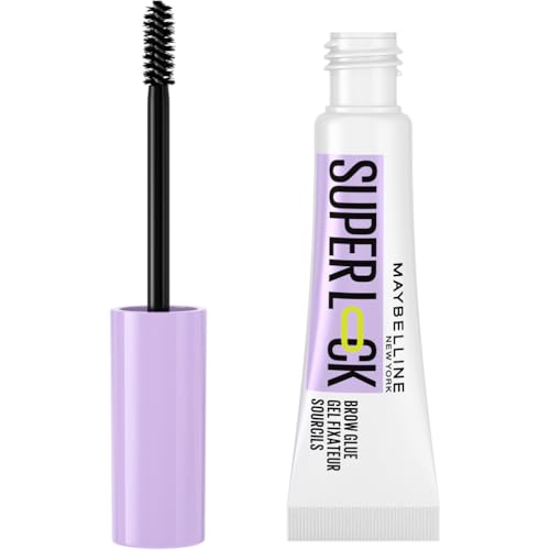Maybelline New York - Gel Fixateur Sourcils Transparent - Avec Brosse Sculptante - Tenue Extrême 24H - Sans Résidus - Sans Effet Carton - Fini Non Collant - Superlock Brow Glue