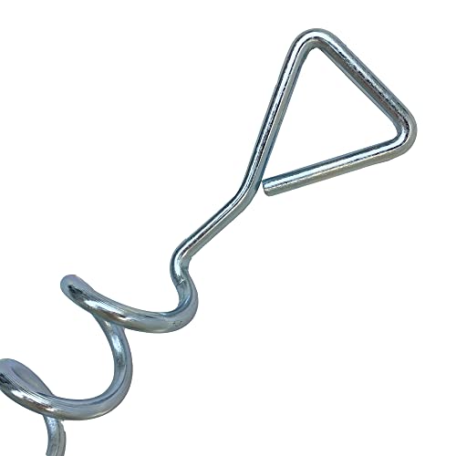 MUKCHAP Lot de 6 kits d'ancrage de trampoline de 31 cm avec tête triangulaire, kit d'arrimage de piquets d'ancrage de trampoline, kit d'ancrage galvanisé en spirale avec piquets et sangles pour abris – Image 4