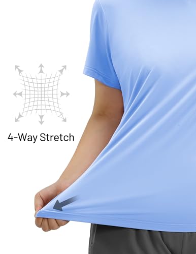 MIER Women's Running Athletic Shirts Dry Fit Active T-Shirt Tops Short Sleeve Soft Crew Neck Gym Workout Exercise Tees3