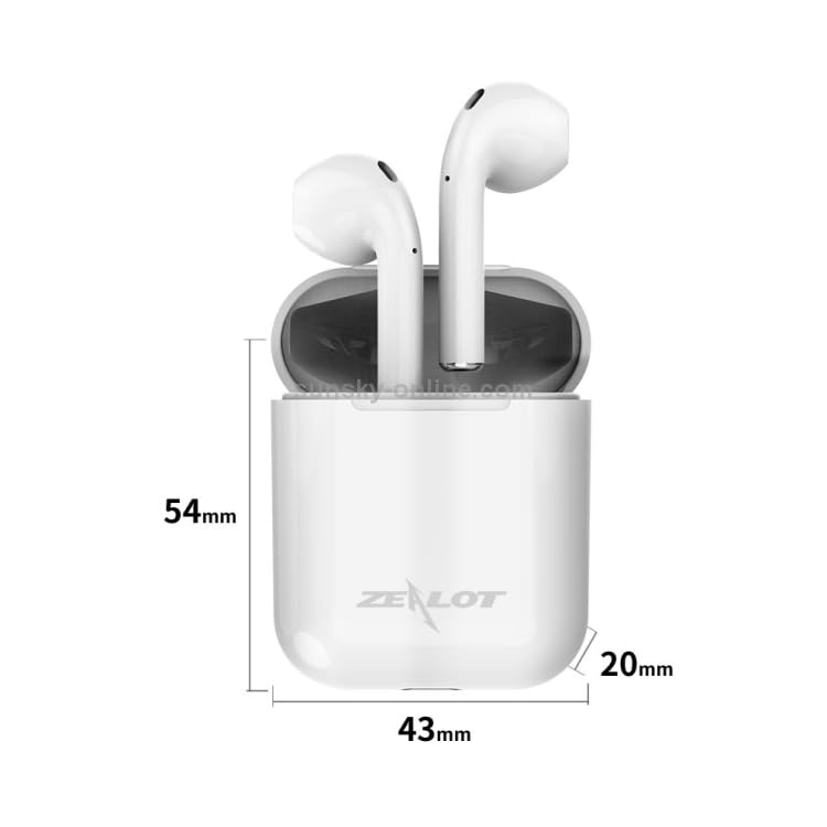 Dimensions of ELECTROPRIME Zealot H20 TWS Earbuds and charging case