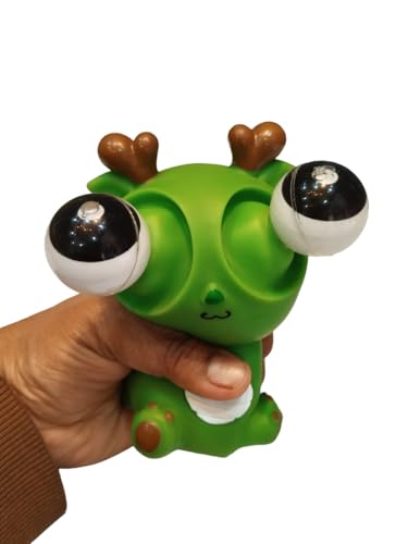 Image of Funny Dragon Pinch Toy | Squishy Dinosaur with Pop-Out Eyes | Stress Relief Squeeze Toy for Kids & Adults (Green)
