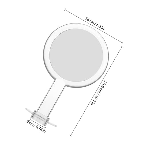 Espejo de maquillaje portátil de acrílico doble cara miniatura 2
