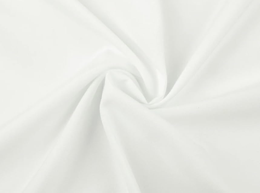 Tela de batista de Algodón-poliester,Un tejido Esta tela se puede utilizar para muebles del hogar, ropa, costura, artes y manualidades, tapicería y mucho más. (BLANCO)