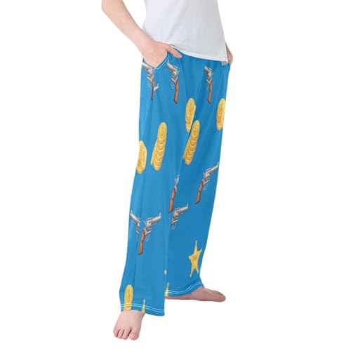 Pajama Pants Long Track Pants Western Theme Coins Sweatpants Athletic for 6-14 Years2