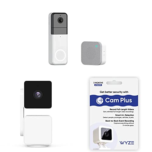 WYZE Wireless Video Doorbell Pro (Chime Included) & Cam Pan ...