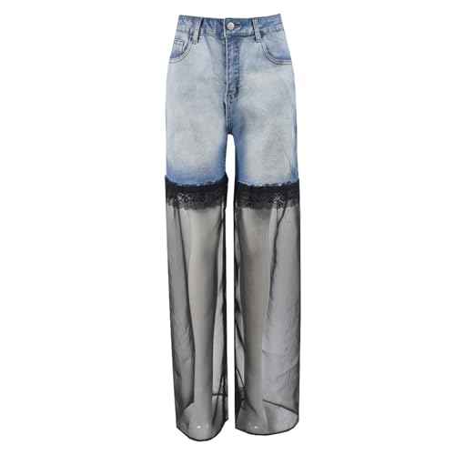 Long Pants Women Casual Straight Jeans Trendy Baggy Stretchy Trousers Vacation Active Slacks