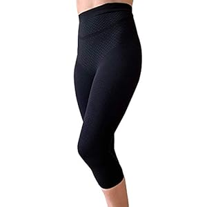 Bioflect® FIR Therapy Anti Cellulite Micromassage Compression Capri Leggings for Lymphedema & Lipedema Support (5XL BLK)