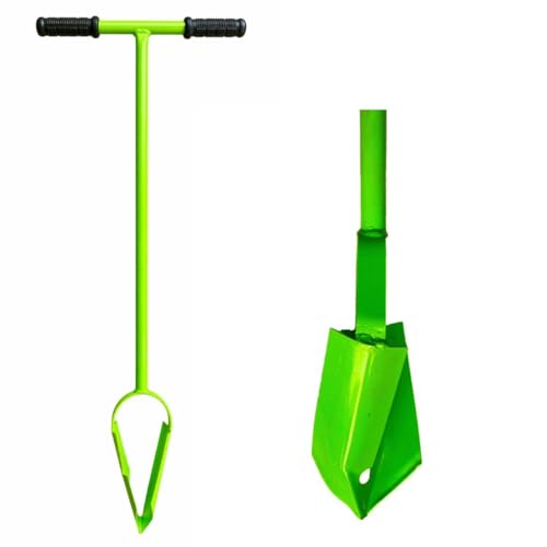 Image of Post Hole Hand Burma Borer Auger | Tool 4 Inch Manual Soil Drill for Planting Trees Fence Posts Gardening Digging Tool Durable Easy Use (Green)