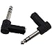 KKUANG 3PCS Headphone Microphone Audio Right Angle 6.35mm to 3.5mm Adapter Electronic Products Male to Female Connector 90 Degree Stereo Headphone Adapter for Speakers Microphones Black