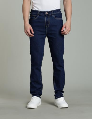 Image of INKD Men's Classic Regular Fit Jeans with 5 Pocket Styling | Mid- Rise | Soft & Stretchable | Men's Bottomwear (Available in Plus Sizes)