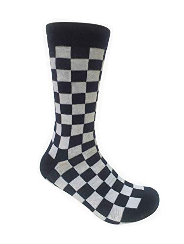 Checkered World Men Cave Trouser Novelty Fun Crew Print Socks for Dress or Casual (2 Pack)(Size 10-13)2