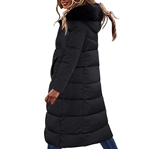 boseucn Mantel Damen Winter Lang Warm, Damen Daunenjacke Lang Mantel Daunenmantel Steppmantel Wintermantel Mit Kapuze Winter Warm Parka Winddicht Jacke Steppjacke Steppmantel