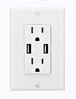 Outlet with USB High Speed Charger 4.2A Charging Capability,Duplex Receptacle 15 Amp, Tamper