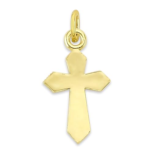 Solid 10k Gold Cross Microcharm, Mini Tiny Charm Religious Jewelry with Clasp2