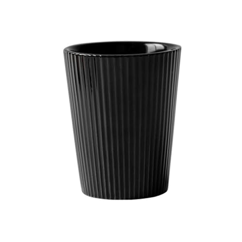 La Mejor Selección de Taza de baño cafe para comprar online. 34 Wongwongcat - Vaso de cerámica para cepillo para polvo de dientes de cerámica con rayas verticales, vaso de baño, taza de café de cerámica a rayas, taza de beber (negro)