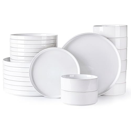 GBHOME Geschirrset für 8 Personen, 24-teiliges Steingut-Set mit...