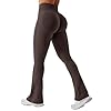 YEOREO Mini Flare Leggings Womens Workout Butt Lifting Legging Hidden Scrunch Seamless Impact Lilliean Yoga Pants Chocolate Brown XS