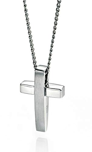 Fred Bennett Hombres Colgante de Cruz Acero Inoxidable Mate AMD Pulido Cover