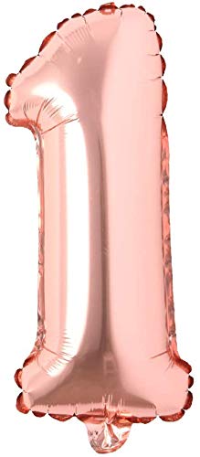 Image of GrandShop 50621 One Number Foil Toy Balloon 17 inch Inch - Rose Gold