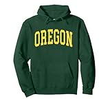 Oregon Vintage Green Yellow Text Men Women Oregon Pullover Hoodie