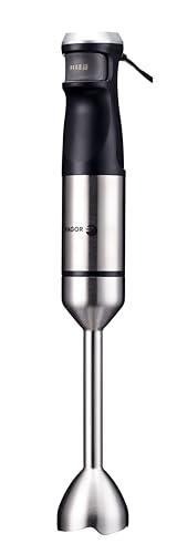 FAGOR Divamix Steel – Batidora de Mano 1500W, Velocidad Regulable + Turbo, Vaso 700ml, Picadora y Varilla
