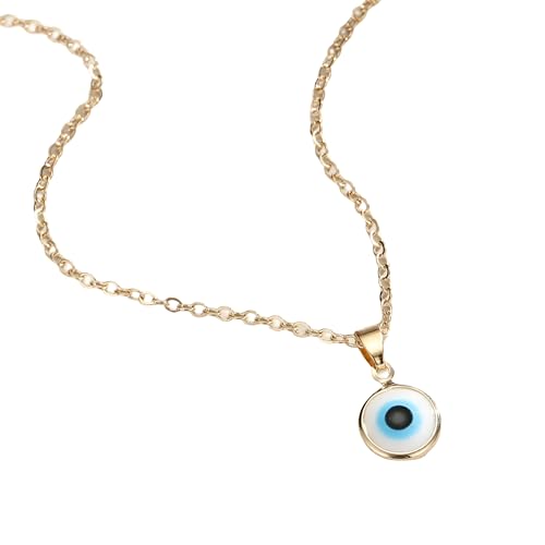 para Mujeres y niñas, Colgante de mar Profundo de Ley 925, Gargantilla de Cristal Azul Turco, Oro, Collar de Mal de Ojo de Plata
