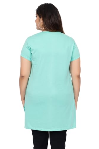 Image of Women Printed Cotton Tshirt with Side Slits & Pocket