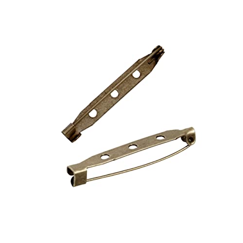 HOMSFOU 200Pcs Safety Clasp Brooch Pin Backs for DIY Craft Jewelry Making Durable Three Holes Design for Corsages Name Badges and More