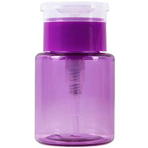 PANA Brand Liquid Push Down Pump Dispenser Empty Bottle with Flip Top Cap (3 Ounce - 1 Bottle, Purple)