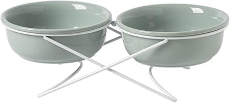 Wnicek 猫 食器 陶器 15度の傾斜 食べやすい 頸椎を保護する 犬 食器 餌入れ 水入れ ペット食器 猫 犬 取り外し式 ペットウォーターボトル 溢出防止 小型犬 小型猫 えさ 皿ペット用品 洗いやすい 猫 えさ 皿