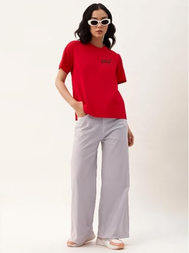 Image of Mack Jonney Oversized | Loose Fit | Half Sleeves 100% Cotton Round Neck Printed T-Shirt for Women-Mack640755