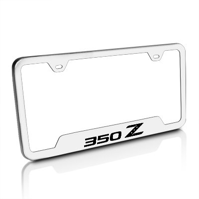Au-Tomotive Gold, Inc. Nissan 350Z Brushed Steel License Plate Frame #TOP25