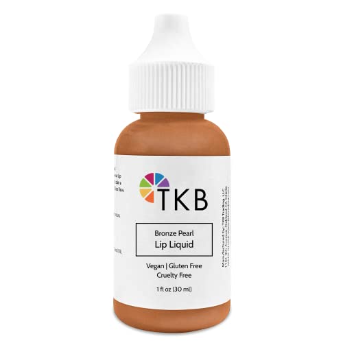 TKB Lip Liquid Color | Liquid Lip Color for TKB Gloss Base, DIY Lip Gloss, Pigmented Lip Gloss and Lipstick Colorant, Made in USA (1floz (30ml), Bronze Pearl)