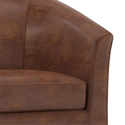 Sillón contemporáneo piel sintética marrón miniatura 6
