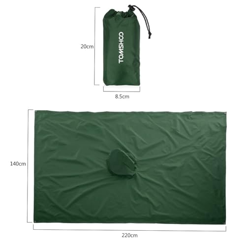 TOMSHOO Regenponcho Regenjacke Unisex, 3 in 1 Mehrzweck Regenmantel Camping Zelt und Decke mit Aufbewahrungstasche, Längere Krempe Regencape Wasserdicht für Camping, Wandern und mehr