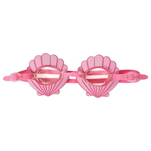 LUV HER Pink Seashell Youth Swim Goggles Fun Mermaid-Inspired Swimming Goggles for Kids Anti-Fog UV Protection Adjustable Strap