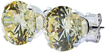 pewterhooter® London Collection Sparkling 8mm 925 Silver stud earrings for Women.Made in the UK.