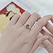 Gem's Beauty Green Moss Agate Rings 14K Gold Three Stone Engagement Ring in 925 Sterling Silver Women's Gold Ring Gifts for Her(Size8)