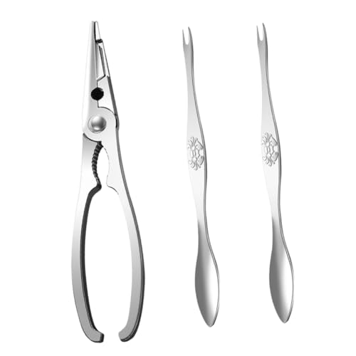 Alipis 1 Ensemble Pince Ciseaux à Crabe Pince à crustacés Pince à Homard Accessoire pour Homard Outil Faire la fête craquelins de Crabe en Acier Inoxydable craquelins de Homard Silver